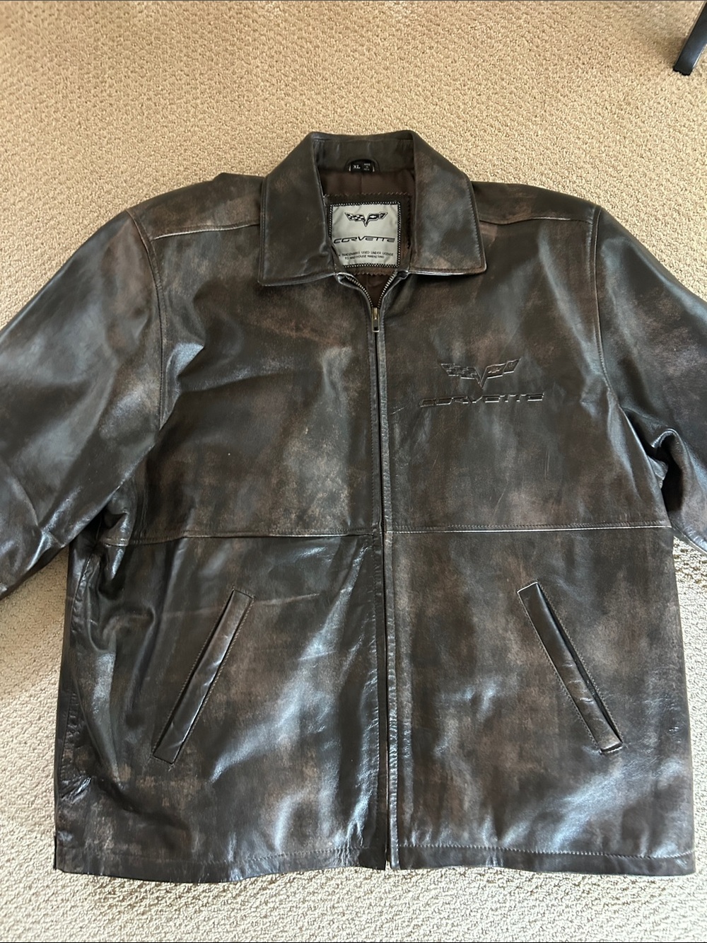 Distressed Leather Corvette jacket